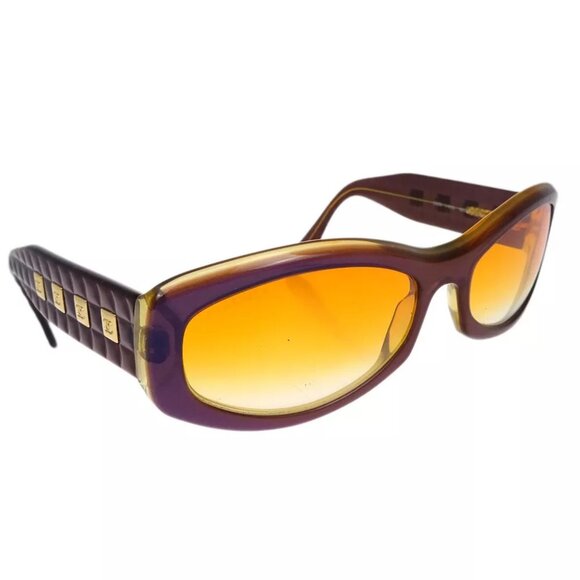 Chanel Sunglasses Eyewear Orange Purple Small Good - Picture 1 of 7